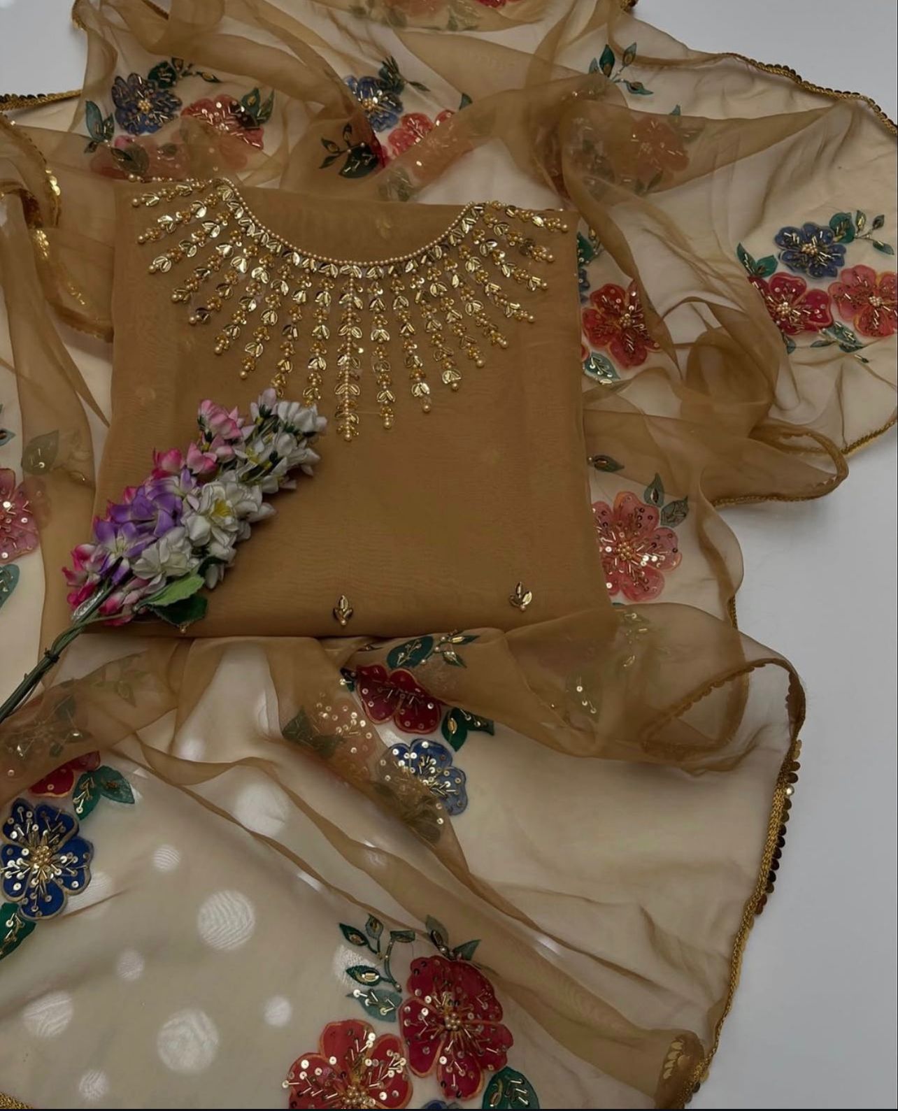 Organza zari work 2pc